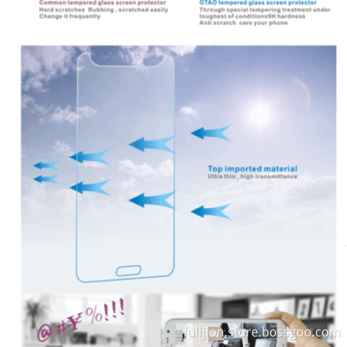 Anti crack anti fingerprint 0.2mm round angel tempered glass screen protector for Moto G